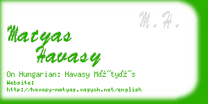 matyas havasy business card